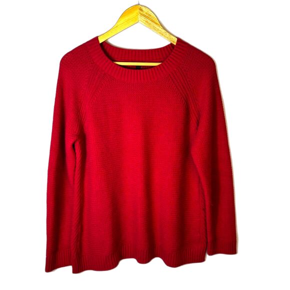 Talbots Women's Red Lambswool Blend Crewneck Long Sleeve Sweater Size L - Picture 3 of 10